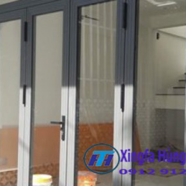 CỬA NHÔM XINGFA 4 CÁNH HỆ 55 MÀU XÁM GHI